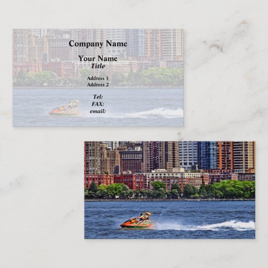 Liberty Staat Park - Jet Ski in Morris Canal Basti Visitenkarte (Vorne/Hinten)