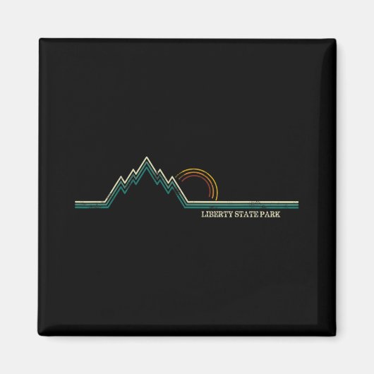 Liberty State Park New Jersey Berg Retro  Magnet (Vorne)