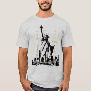 Liberty Statue New York Nyc Mens Ash Gray T-Shirt