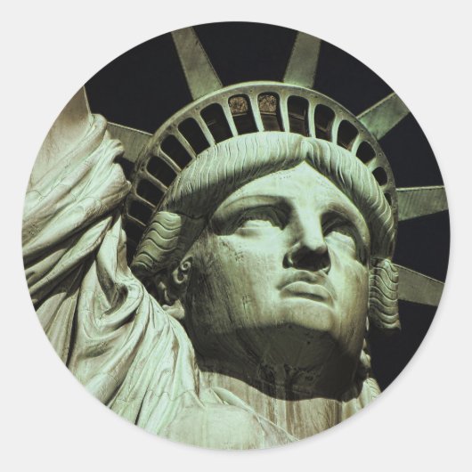 Liberty-Staue Runder Aufkleber (Vorderseite)