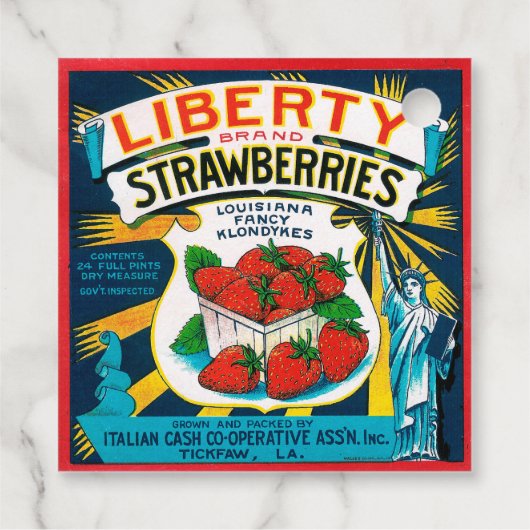 Liberty Strawberries Geschenkanhänger (Rückseite)