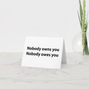 Liberty Themed Notecards - Nobody Owns You! Karte