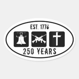 Liberty Waffen Religion 1776 250 Oval Aufkleber