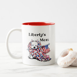 Liberty Westie KiniArt Portrait Zweifarbige Tasse