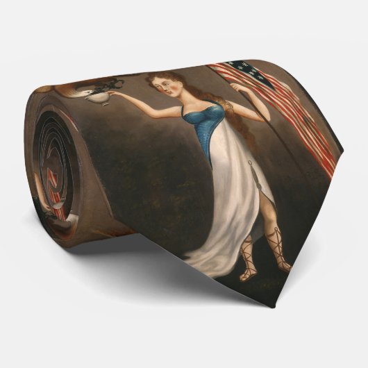 Liberty Woman Eagle American Flag USA Freiheit Krawatte (Gerollt)