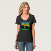 Libiyan Roots Half Amazigh Flag Proud Libiyans Peo T-Shirt (Vorderseite Vollansicht)
