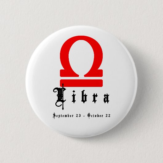 Libra, 23. September - 22. Oktober Button (Vorderseite)