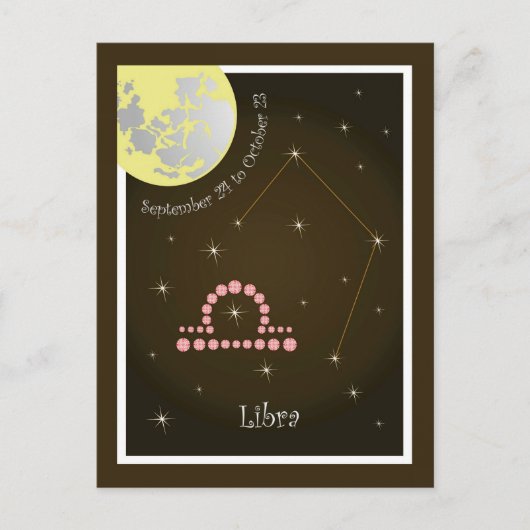 Libra 24. September bis 23. Oktober Postkarte (Vorderseite)