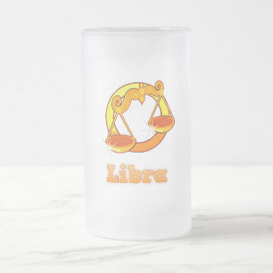 Libra-Abbildung Mattglas Bierglas