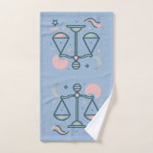 Libra, abstraktes Design des odiakischen Zeichens Badhandtuch Set (Handtuch)