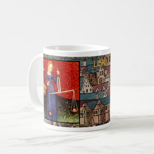 Libra Ancient Zodiac Sign Astrologie Kaffee Cup Kaffeetasse (Vorderseite Links)