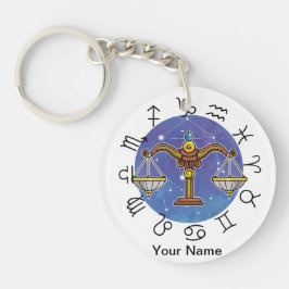 Libra - Aquarius Zodiac Acrylic Keychain  Schlüsselanhänger