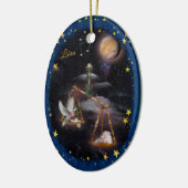 Libra Art Collage Keramik Ornament (Links)