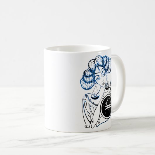 Libra Art Deco Lady Kaffeetasse (VorderseiteRechts)