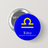 LIBRA ASTROLOGIC SIGN, SYMBOL ZODIAC BUTTON (Vorne & Hinten)