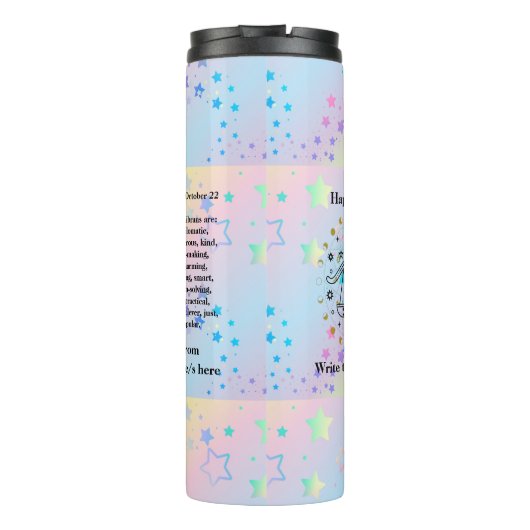 Libra Astrologie Geburt 23.-22. September Thermosbecher (Rückseite)