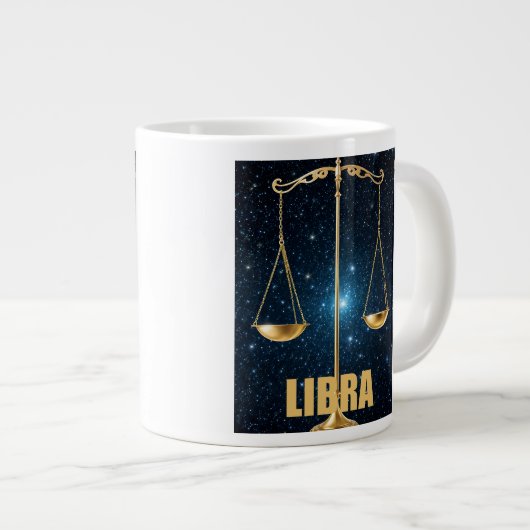 Libra-Astrologie Jumbo-Tasse (Vorderseite Rechts)