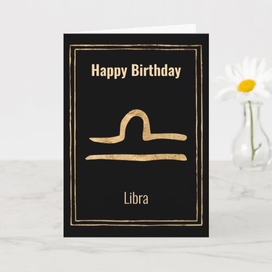 Libra Astrologie Sternzeichen zodiac Happy Birthda Karte (Kleine Pflanze)