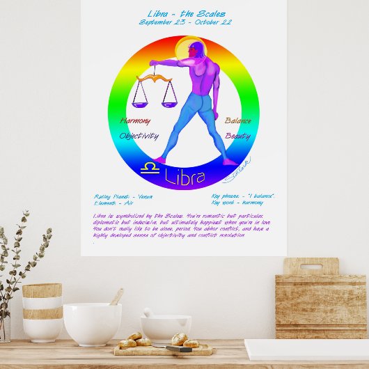 Libra Astrologie Zodiac Poster (Küche)