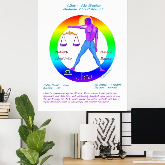 Libra Astrologie Zodiac Poster (Heimbüro)