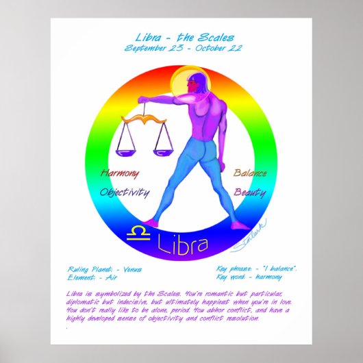 Libra Astrologie Zodiac Poster (Vorne)