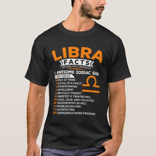Libra Astrologie Zodiac-Zeichen T-Shirt (Vorderseite)
