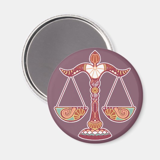 Libra Astrologisches Zeichen Magnet (Vorderseite/Rückseite)