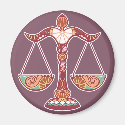 Libra Astrologisches Zeichen Magnet (Vorne)