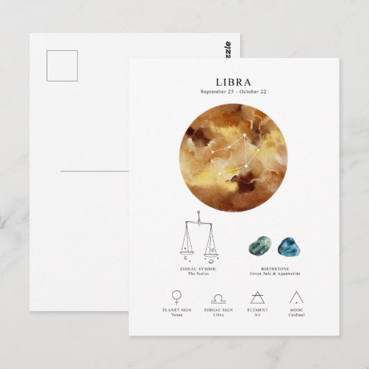 Libra Astrologisches Zeichen Postkarte (Vorne/Hinten)
