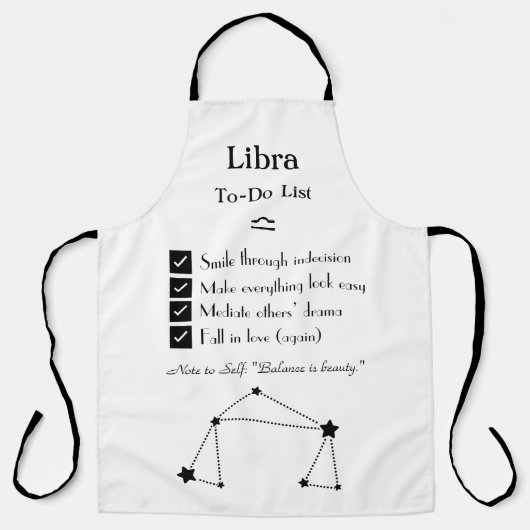 Libra - Aufgabenliste Schürze (Vorderseite)