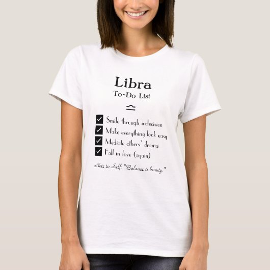 Libra - Aufgabenliste T-Shirt (Vorderseite)