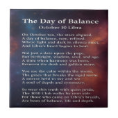Libra Balance Gedicht Dekorative Keramik Tile Fliese (Vorderseite)