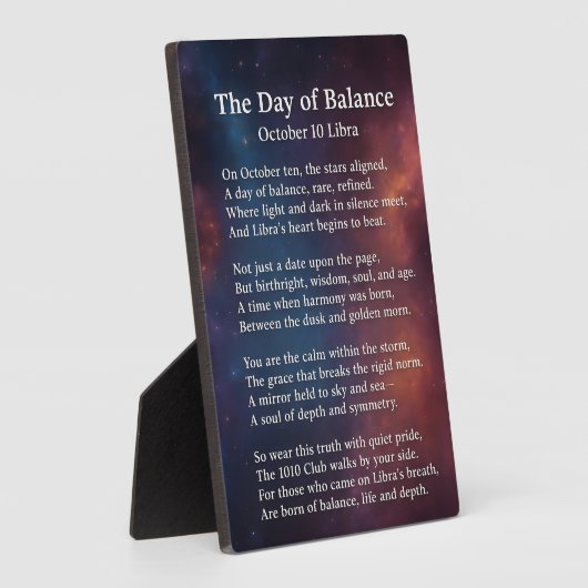 Libra Balance Gedicht dekorative Plaque Fotoplatte (Seite)