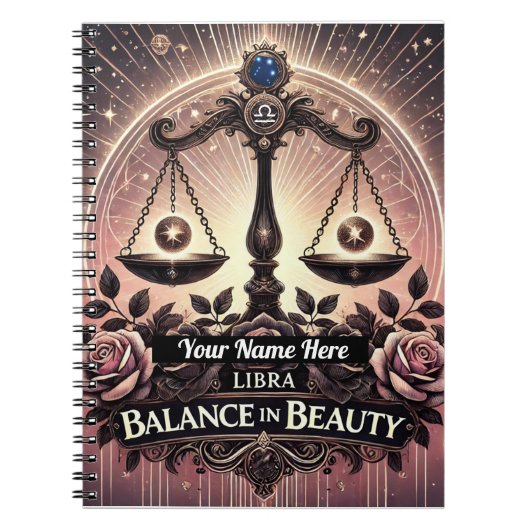 Libra "Balance in Beauty" SpiralNotebook Notizblock (Vorderseite)