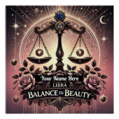 Libra "Balance in Schönheit" Glossy Poster (Vorderseite)