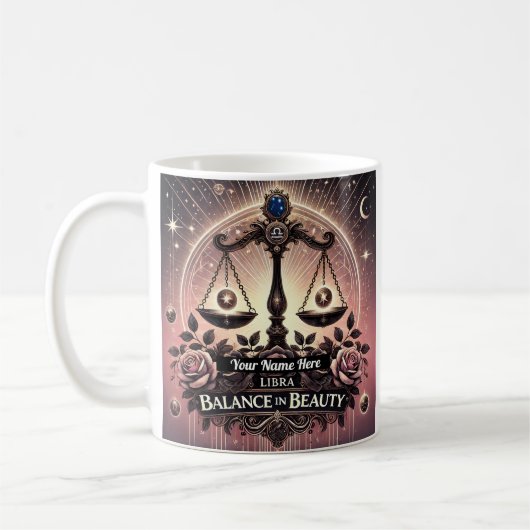 Libra "Balance in Schönheit" Zodiac-Tasse Kaffeetasse (Links)
