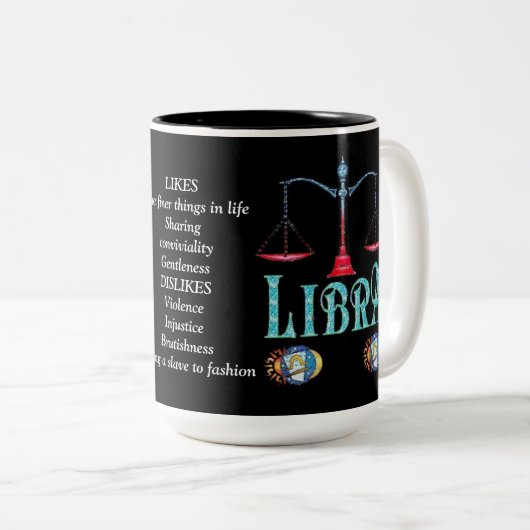 Libra Birth Sign Zodiac Tasse (VorderseiteRechts)