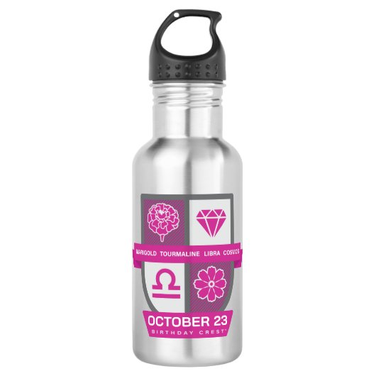 Libra Birthday Crest™ for October 1-23 Edelstahlflasche (Vorderseite)