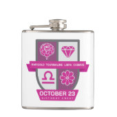 Libra Birthday Crest™ for October 1-23 Flachmann (Vorderseite)