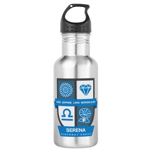 Libra Birthday Crest™ for September 23-30 Edelstahlflasche (Vorderseite)