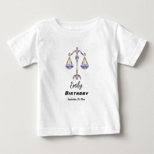 Libra Birthday Gast of Honor Baby T-shirt (Vorderseite)
