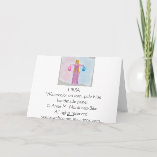 Libra Birthday Karte (Rückseite)