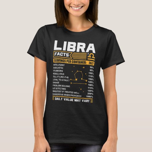 Libra Birthday Libra Fakten T-Shirt (Vorderseite)