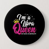 Libra Birthday Queen Astrologie September Oktober Button (Vorderseite)