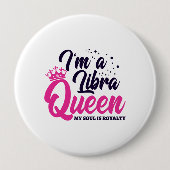 Libra Birthday Queen Astrology Signa Soul Royalty Button (Vorderseite)