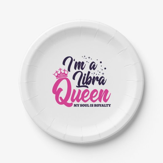 Libra Birthday Queen Astrology Signa Soul Royalty Pappteller (Vorderseite)