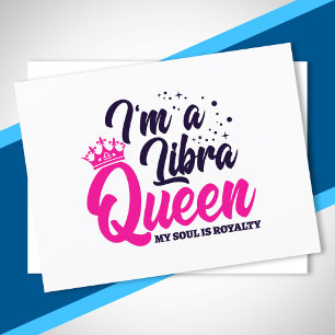 Libra Birthday Queen Astrology Signa Soul Royalty Postkarte