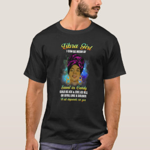 Libra Black Afro Girl Af Zodiac September T-Shirt