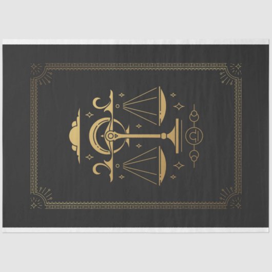 Libra Black and Gold Tarot Mystische Kunst, Dichtu Seidenpapier (Vorderseite)
