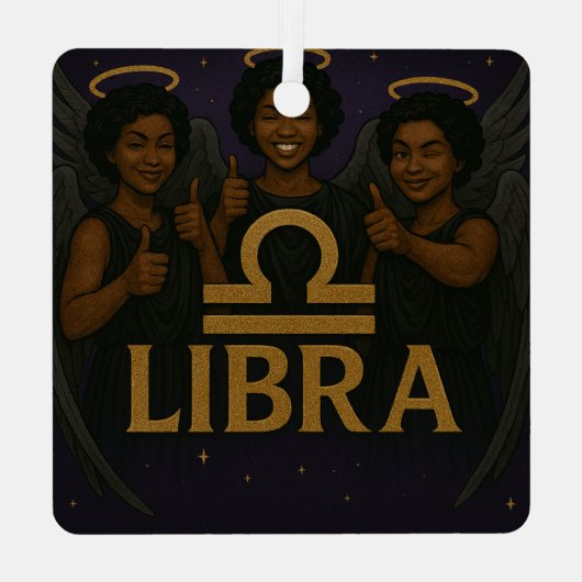 Libra Black Angel Zodiac Ornament (Rückseite)